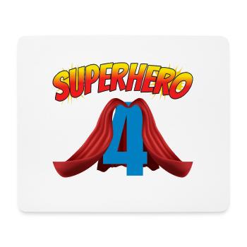 This little superhero is 4 birthday - Mouse Pad (horizontal) - white - Front