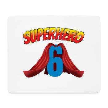 This little superhero is 6 birthday - Mouse Pad (horizontal) - white - Front