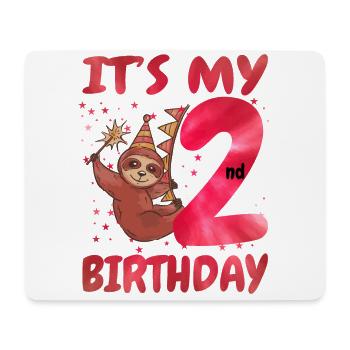 2nd Birthday Cute Sloth Party Hut Themed Birthday - Mousepad (Querformat) - Weiß - Vorne