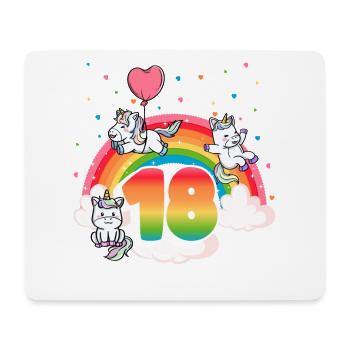 18th Birthday Rainbow Unicorn Theme - Mouse Pad (horizontal) - white - Front