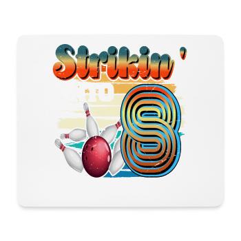 Strikin' Into 8 Bowling Bowler 8. Geburtstag - Mousepad (Querformat) - Weiß - Vorne