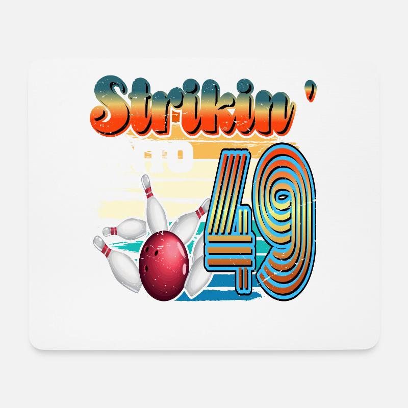 Strikin' Into 49 Bowling Bowler Feier Zum 49. - Mousepad (Querformat) - Weiß