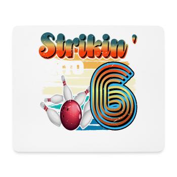 Strikin' Into 6 Bowling Bowler 6. Geburtstag - Mousepad (Querformat) - Weiß - Vorne
