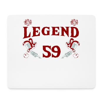Diese Tinten-legende Wird 59 Jahre Alt - Mousepad (Querformat) - Weiß - Vorne