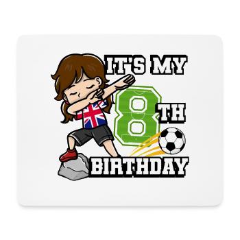 Football girl c’est mon drapeau de 8ème anniversaire - Tapis de souris (format paysage) - blanc - Devant