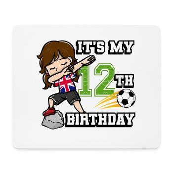 Fille de football C’est mon 12e anniversaire - Tapis de souris (format paysage) - blanc - Devant