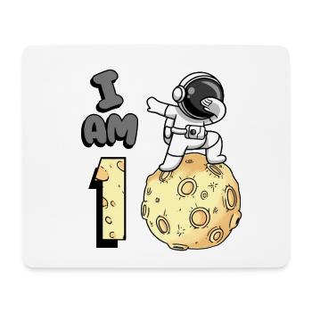 Je suis 1 chambre astronaute enfant Moon Walker 1. - Tapis de souris (format paysage) - blanc - Devant
