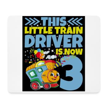 3ème anniversaire ce petit conducteur de train a maintenant 3 ans - Tapis de souris (format paysage) - blanc - Devant