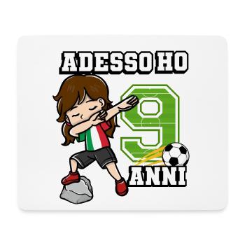 Football Girl It's My 9 Birthday Italian - Mouse Pad (horizontal) - white - Front