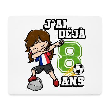 Football Girl C’est mon 8ème anniversaire - Tapis de souris (format paysage) - blanc - Devant