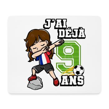 Football Girl J’ai déjà 9e anniversaire - Tapis de souris (format paysage) - blanc - Devant