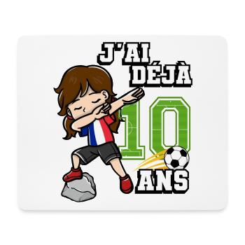 Fille de football C’est mon 10e anniversaire - Tapis de souris (format paysage) - blanc - Devant