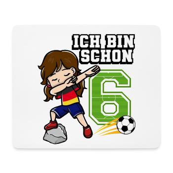 Football Girl J’ai déjà 6 ans - Tapis de souris (format paysage) - blanc - Devant
