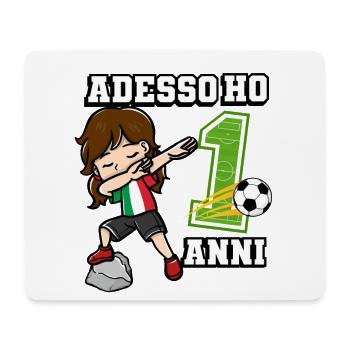Football Girl It's My 1 Birthday Italian - Mouse Pad (horizontal) - white - Front