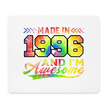 Fabriqué en 1996 et je suis génial Tie Dye coloré - Tapis de souris (format paysage) - blanc - Devant