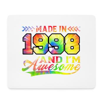Fabriqué en 1998 et je suis génial Tie Dye coloré - Tapis de souris (format paysage) - blanc - Devant