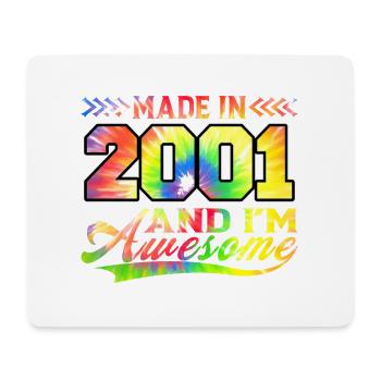 Fabriqué en 2001 et je suis génial Tie Dye coloré - Tapis de souris (format paysage) - blanc - Devant