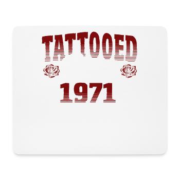 Tatoué depuis 1971 Thème Rose Rouge - Tapis de souris (format paysage) - blanc - Devant