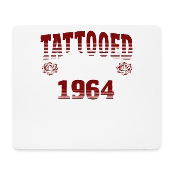 Tattooed Since 1964 Red Rose Theme - Mouse Pad (horizontal) - white - Front