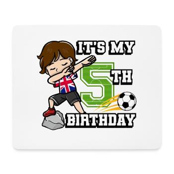Soccer Boy C’est mon drapeau du 5e anniversaire - Tapis de souris (format paysage) - blanc - Devant