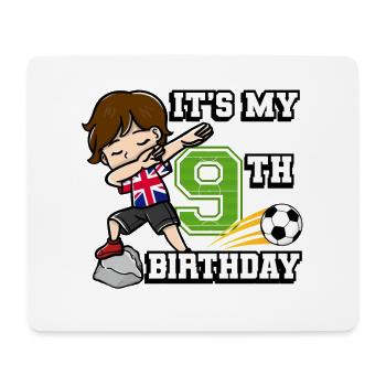 Soccer Boy C’est mon drapeau du 9e anniversaire - Tapis de souris (format paysage) - blanc - Devant