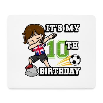 Soccer Boy C’est mon drapeau de 10e anniversaire - Tapis de souris (format paysage) - blanc - Devant