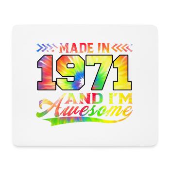 Fabriqué en 1971 et je suis génial Tie Dye coloré - Tapis de souris (format paysage) - blanc - Devant