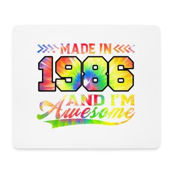 Fabriqué en 1986 et je suis génial Tie Dye coloré - Tapis de souris (format paysage) - blanc - Devant