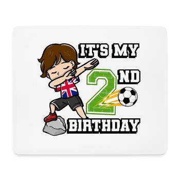 Soccer Boy C’est mon 2e anniversaire Royaume-Uni - Tapis de souris (format paysage) - blanc - Devant