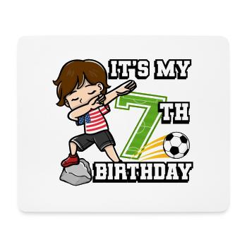 Footballer Boy I'm already 7th birthday - Mouse Pad (horizontal) - white - Front
