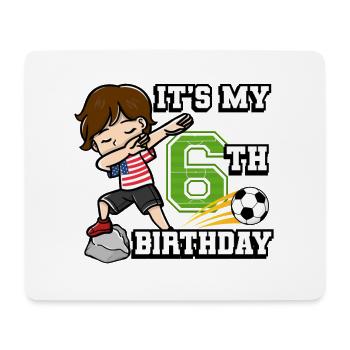 Fußballer Junge Ich bin schon 6th Geburtstag - Mousepad (Querformat) - Weiß - Vorne