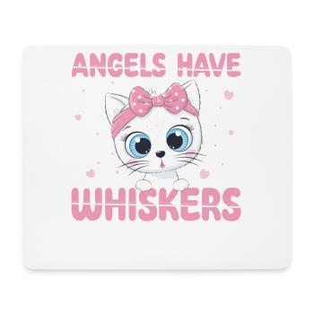 Angels Have Whiskers | Cute Cat Shirt - Mouse Pad (horizontal) - white - Front