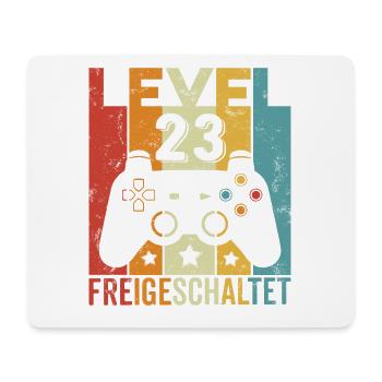 Level 23 Freigeschaltet Geburtstag Mann Frau Gamer - Mousepad (Querformat) - Weiß - Vorne