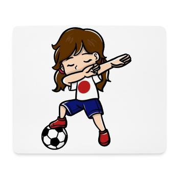 Dabbing Girls Soccer Player Japanese Flag - Mouse Pad (horizontal) - white - Front