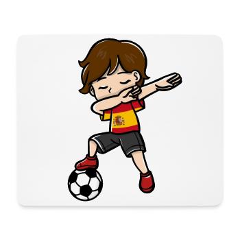 Tupfende Junge Fußballspieler Spanische Flagge - Mousepad (Querformat) - Weiß - Vorne