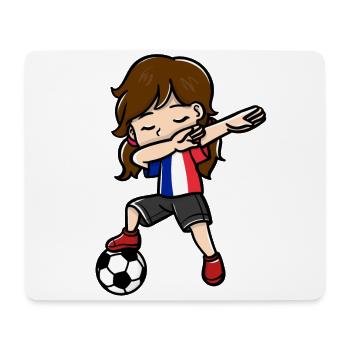 Tupfende Mädchen Fußballspieler Französisch - Mousepad (Querformat) - Weiß - Vorne