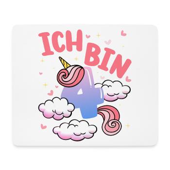 Ich Bin 4 Jahre Alt | Einhorn-thema | 4. - Mousepad (Querformat) - Weiß - Vorne