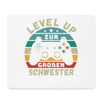 Level Up zur Großen Schwester Geburt Schwanger - Mousepad (Querformat) - Weiß - Vorne