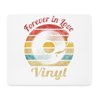 Forever in Love Vinyl Retro Vintage Music - Mousepad (Querformat) - Weiß - Vorne