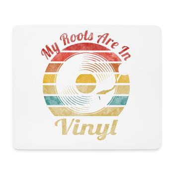 Mes racines sont dans la musique vintage rétro vinyle - Tapis de souris (format paysage) - blanc - Devant