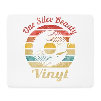 One Slice Beauty Vinyl Retro Vintage Music - Mouse Pad (horizontal) - white - Front