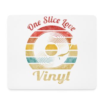 One Slice Love Vinyl Retro Vintage Music - Mouse Pad (horizontal) - white - Front