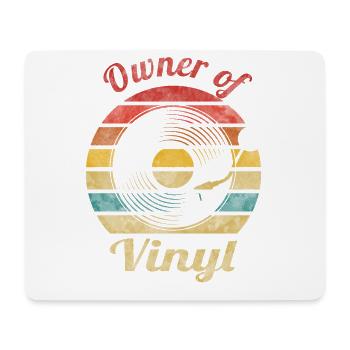 Propriétaire de Vinyl Retro Vintage Music - Tapis de souris (format paysage) - blanc - Devant