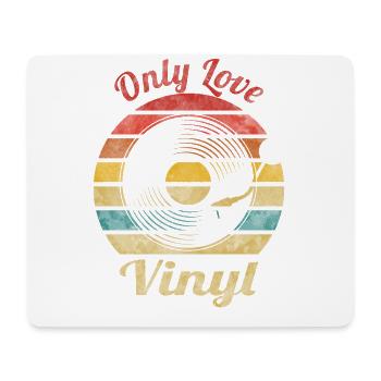 Only Love Vinyl Retro Vintage Music - Mousepad (Querformat) - Weiß - Vorne