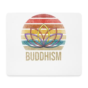 Buddhist Letter Buddhism Religion Retro Vintage - Mousepad (Querformat) - Weiß - Vorne