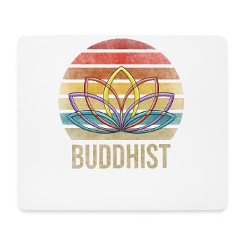 Buddhist Letter Buddhism Religion Retro Vintage - Mousepad (Querformat) - Weiß - Vorne