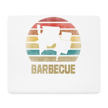 BBQ Temps Barbecue Grilling Rétro Vintage - Tapis de souris (format paysage) - blanc - Devant