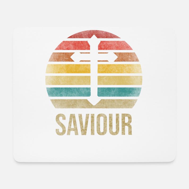Cross Christianity God Jesus OMG Saviour Sunset - Mousepad (Querformat) - Weiß
