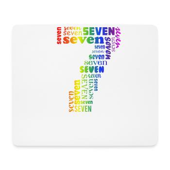 Seven 7th Birthday | Coldorful Words Themed - Mousepad (Querformat) - Weiß - Vorne