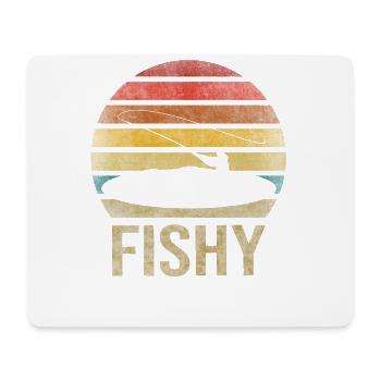 Fishing Fisherman Fisherwoman Fisher Retro Vintage - Mouse Pad (horizontal) - white - Front